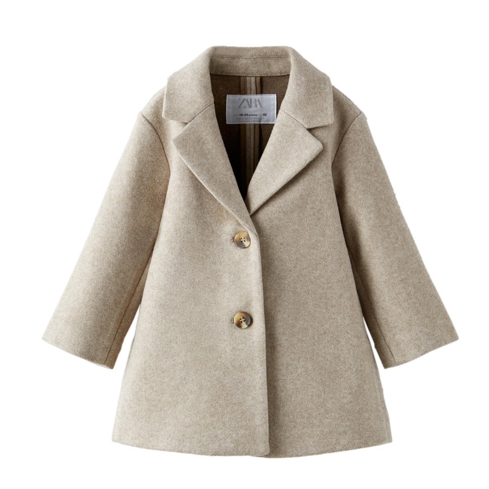 Zara Kids Tan Pea Coat